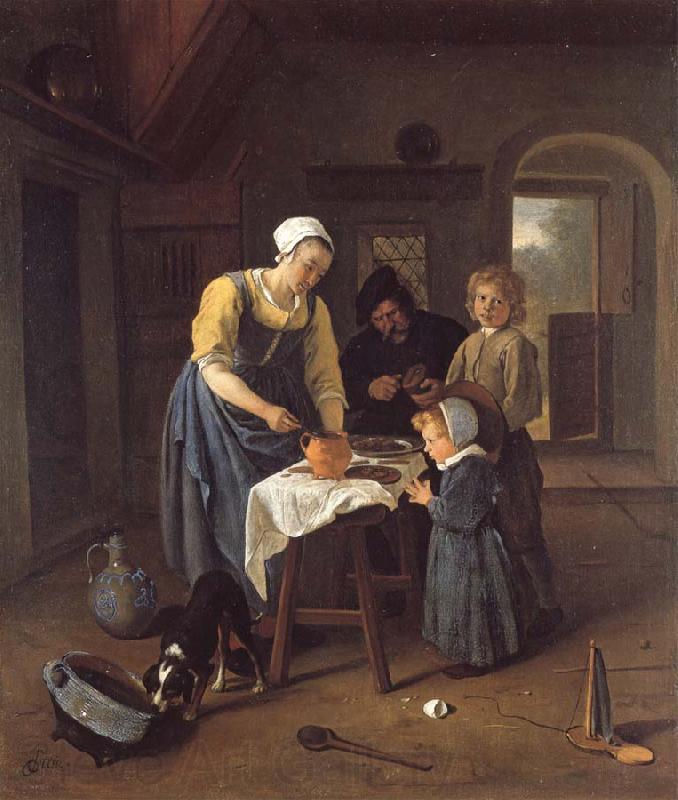 Jan Steen A Peasant Family at Mel-time Spain oil painting art